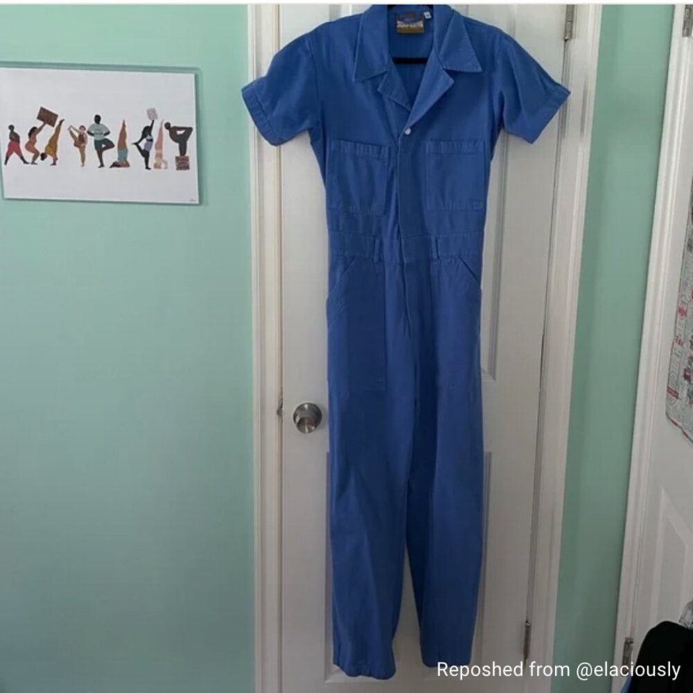 Big Bud Press Short Sleeve Jumpsuit in Cornflower Blue - S